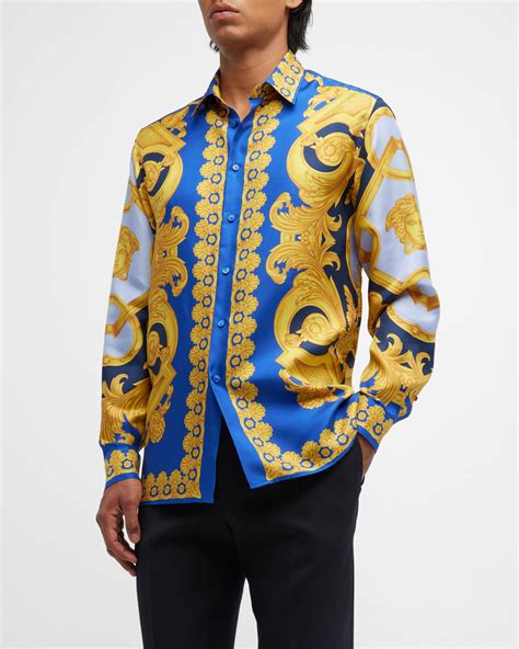 versace mens silk shirts